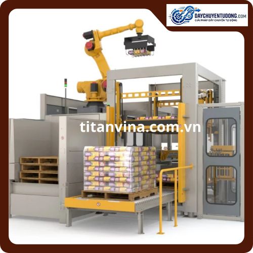 Dây chuyền đóng gói và xếp pallet